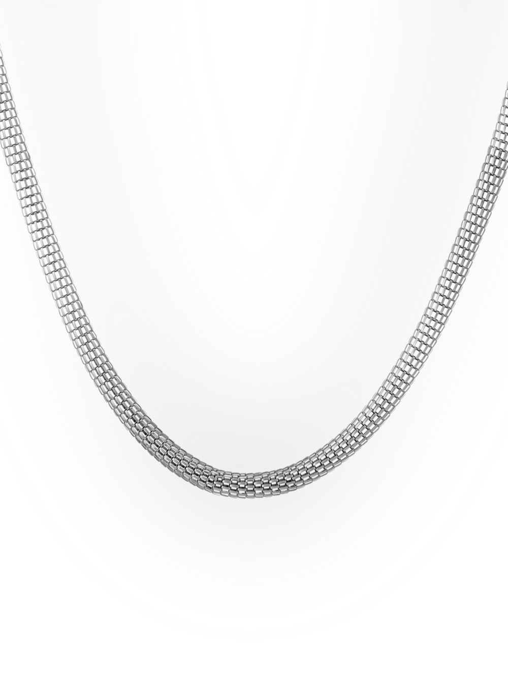 Aurate Stainless Steel Halo Silver Necklace